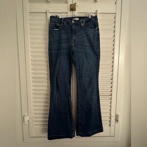 Good America Classic Blue Denim Flare Jeans